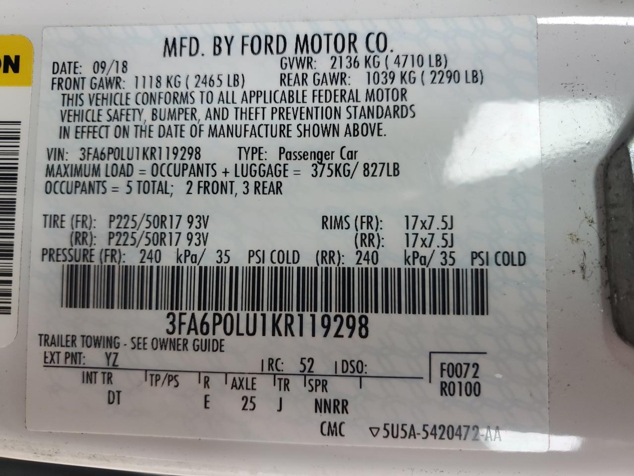 2019 Ford Fusion Se - zdjęcie 12