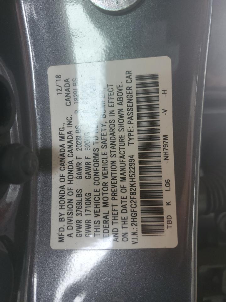 2019 Honda Civic Sport - zdjęcie 12