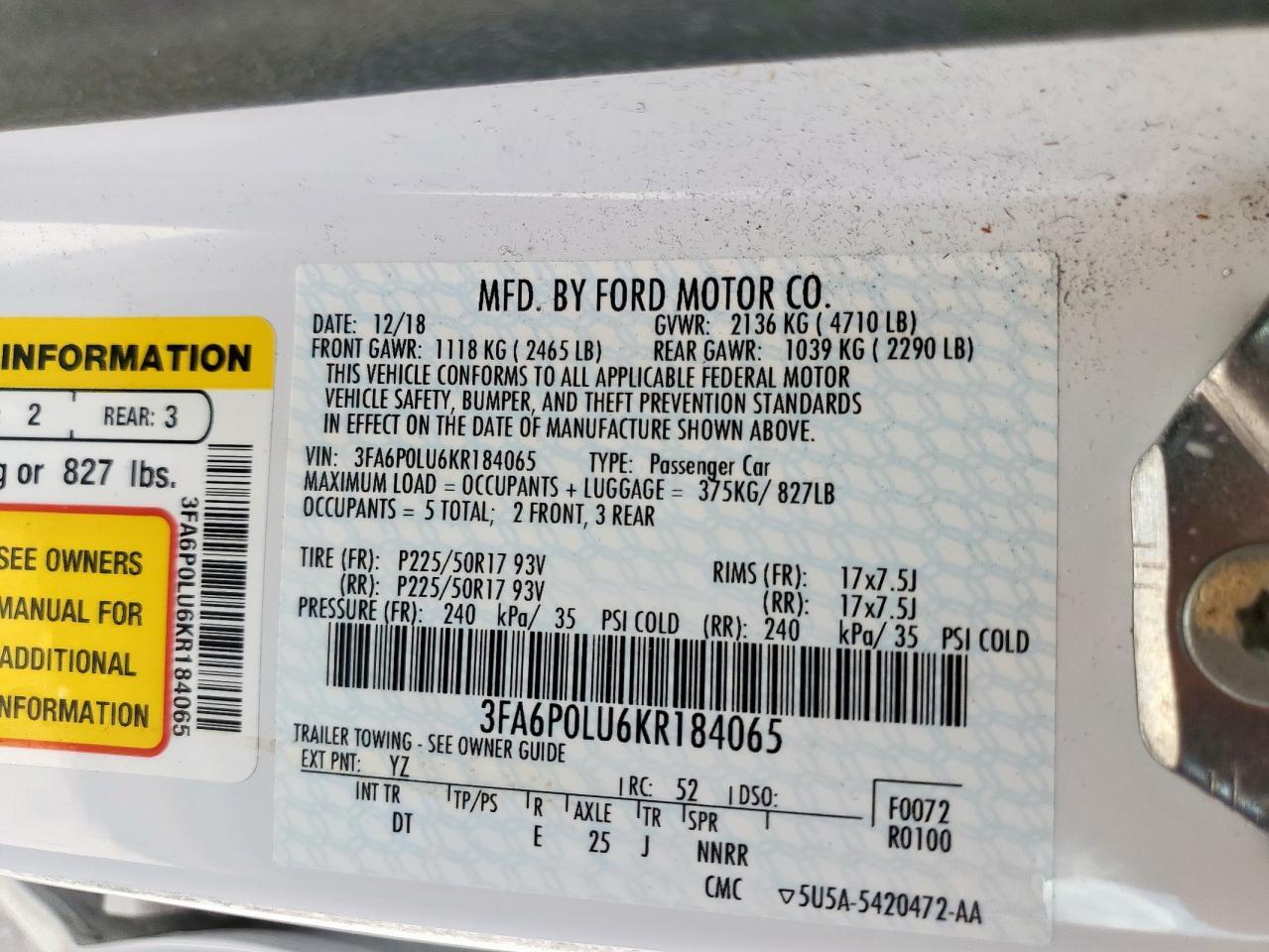 2019 Ford Fusion Se - zdjęcie 12