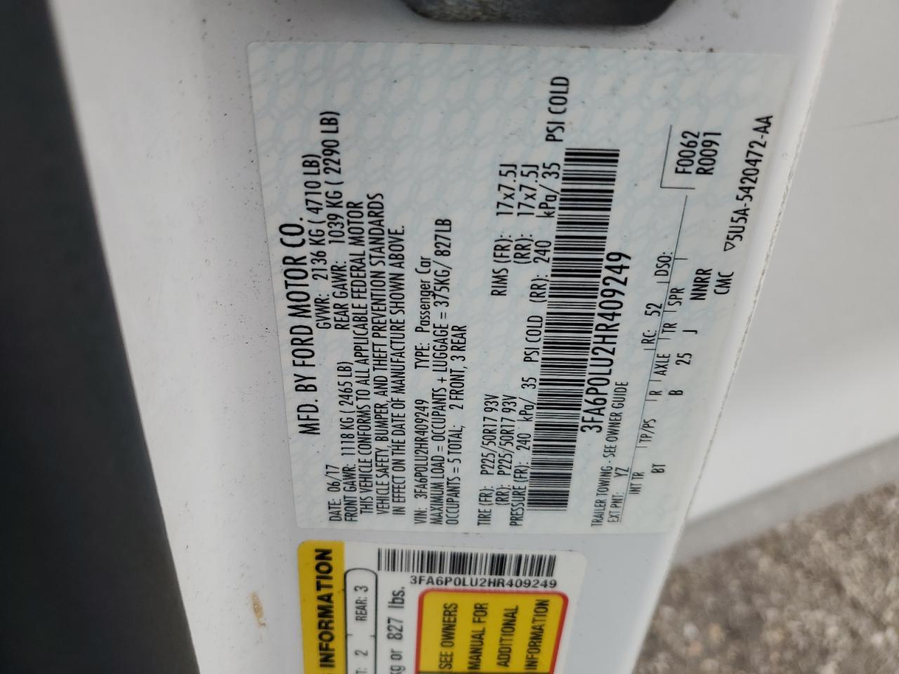 2017 Ford Fusion Se Hybrid - zdjęcie 12