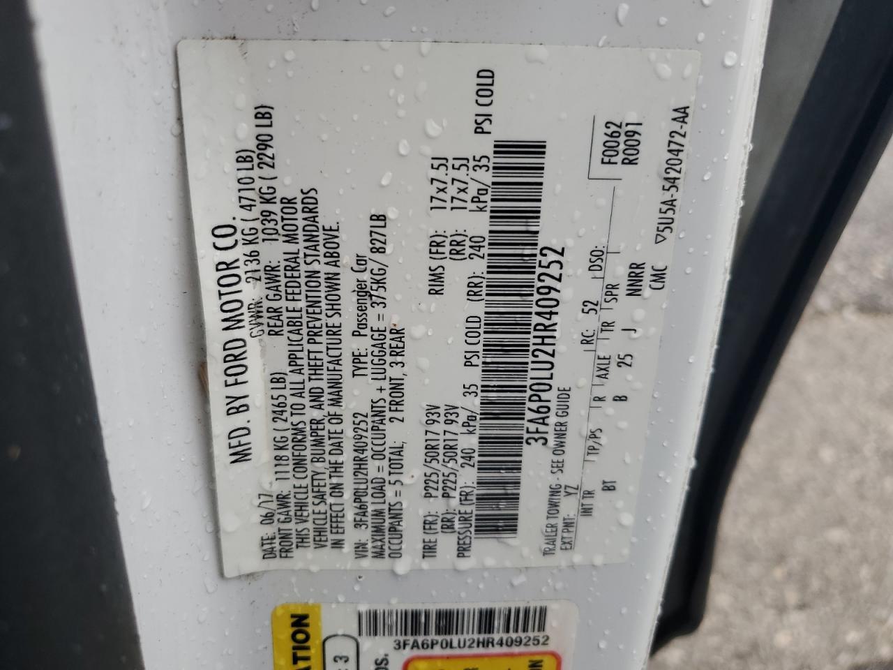 2017 Ford Fusion Se Hybrid - zdjęcie 12