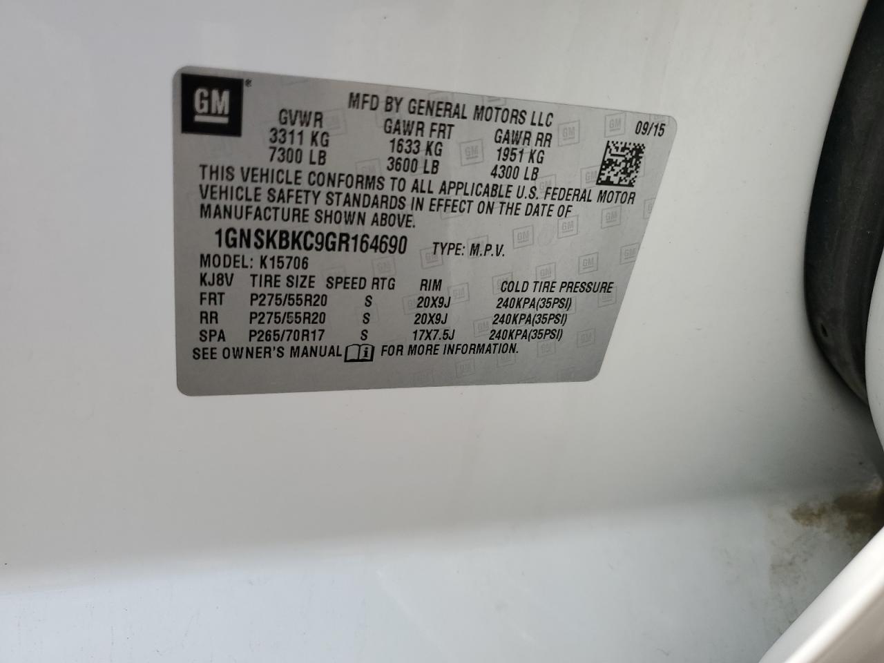 2016 Chevrolet Tahoe K1500 Lt - zdjęcie 13