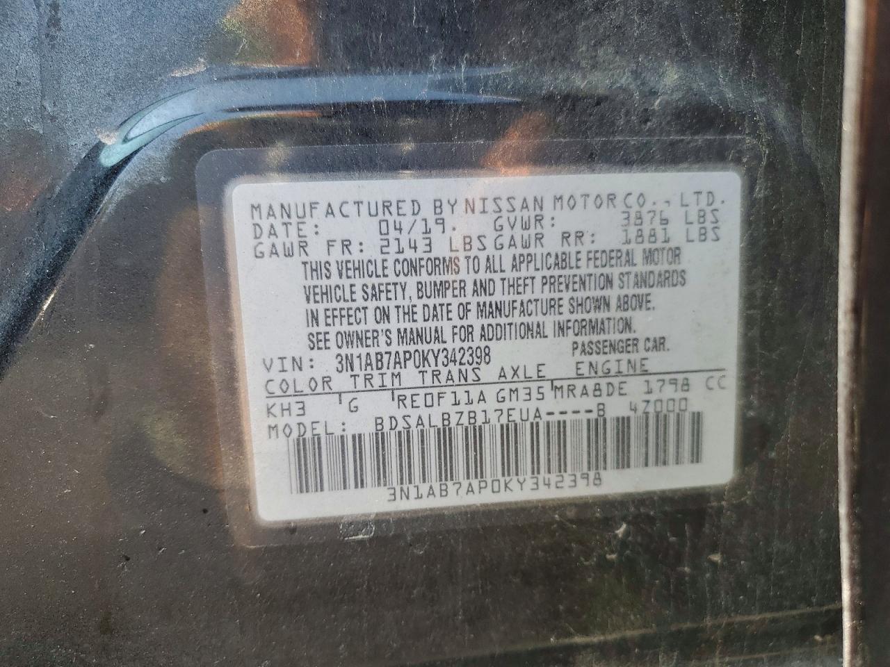 2019 Nissan Sentra S - zdjęcie 13