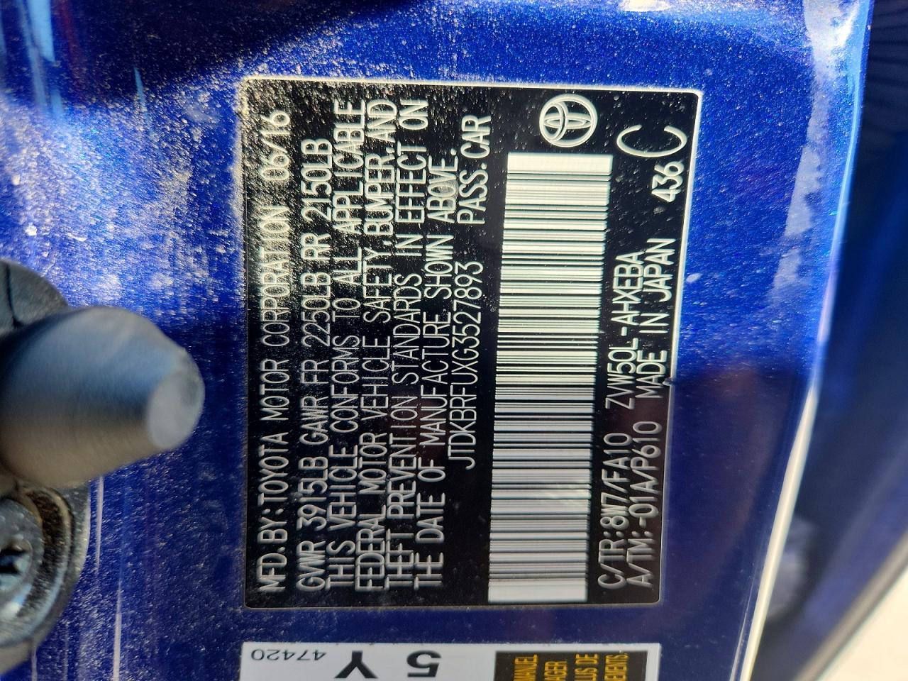 2016 Toyota Prius Two - zdjęcie 12