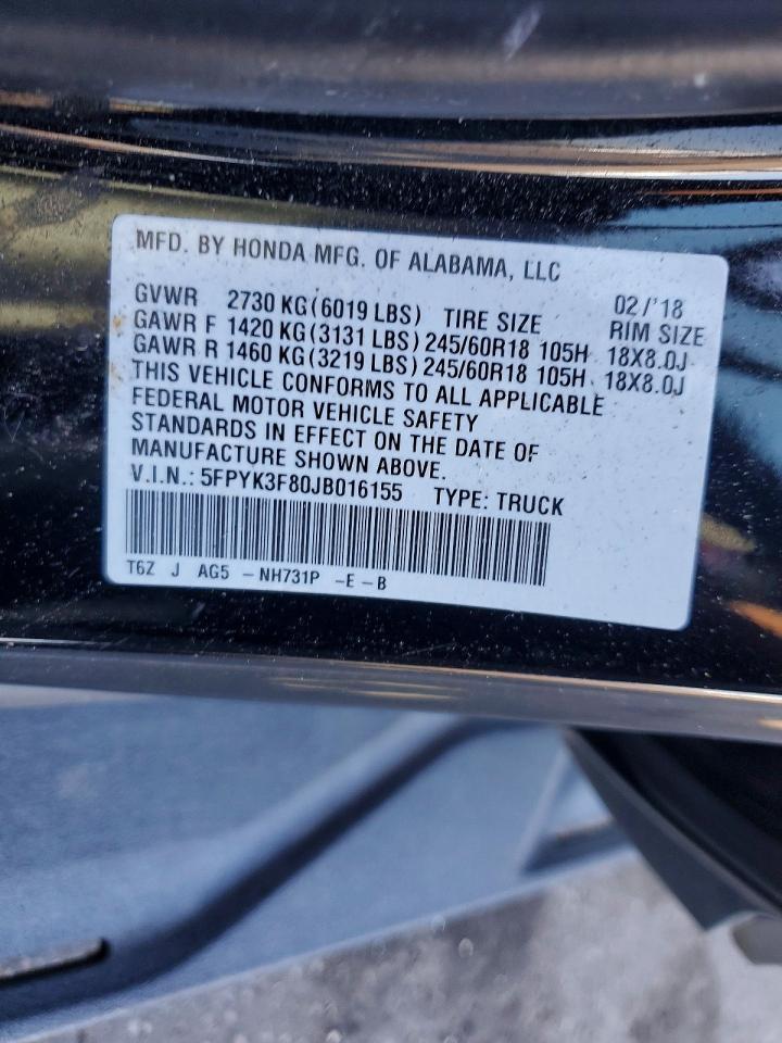 2018 Honda Ridgeline Black Edition - zdjęcie 12