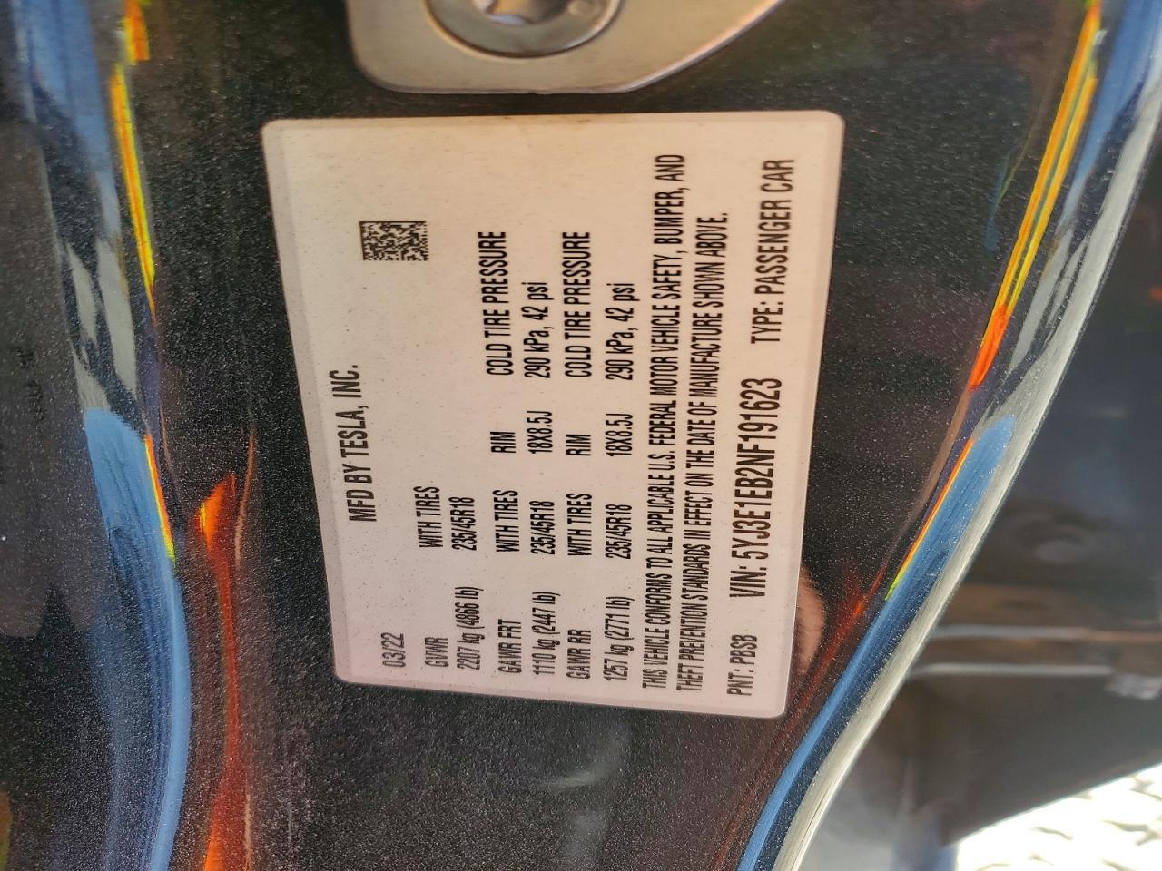2022 Tesla Model 3 - zdjęcie 12