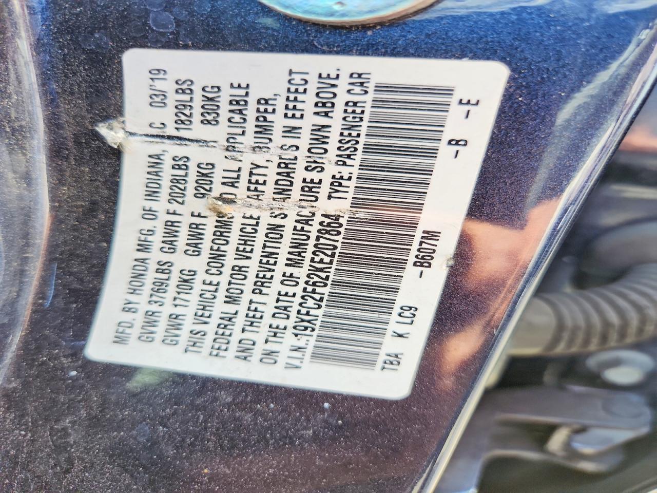 2019 Honda Civic Lx - zdjęcie 13