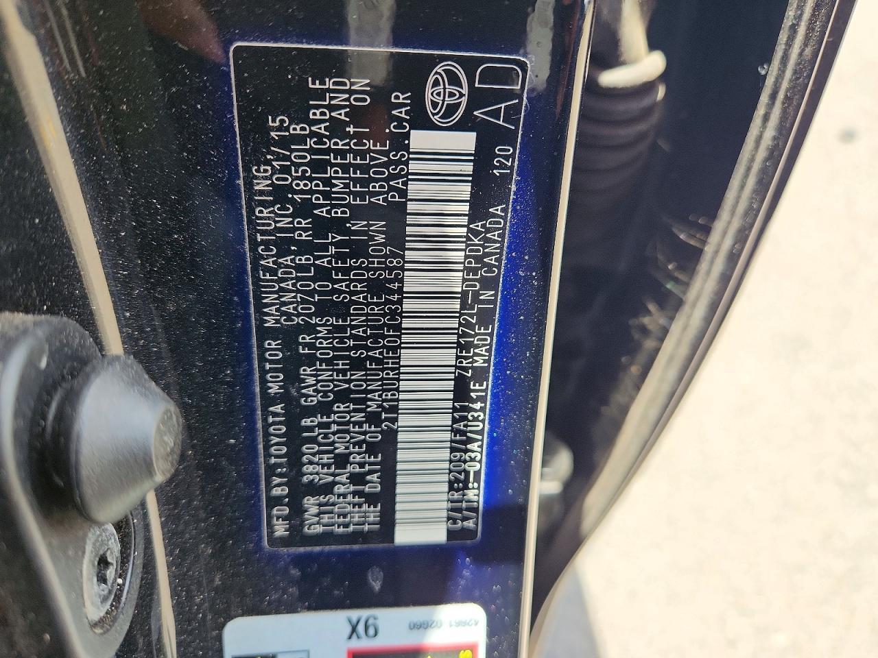 2015 Toyota Corolla L - zdjęcie 13