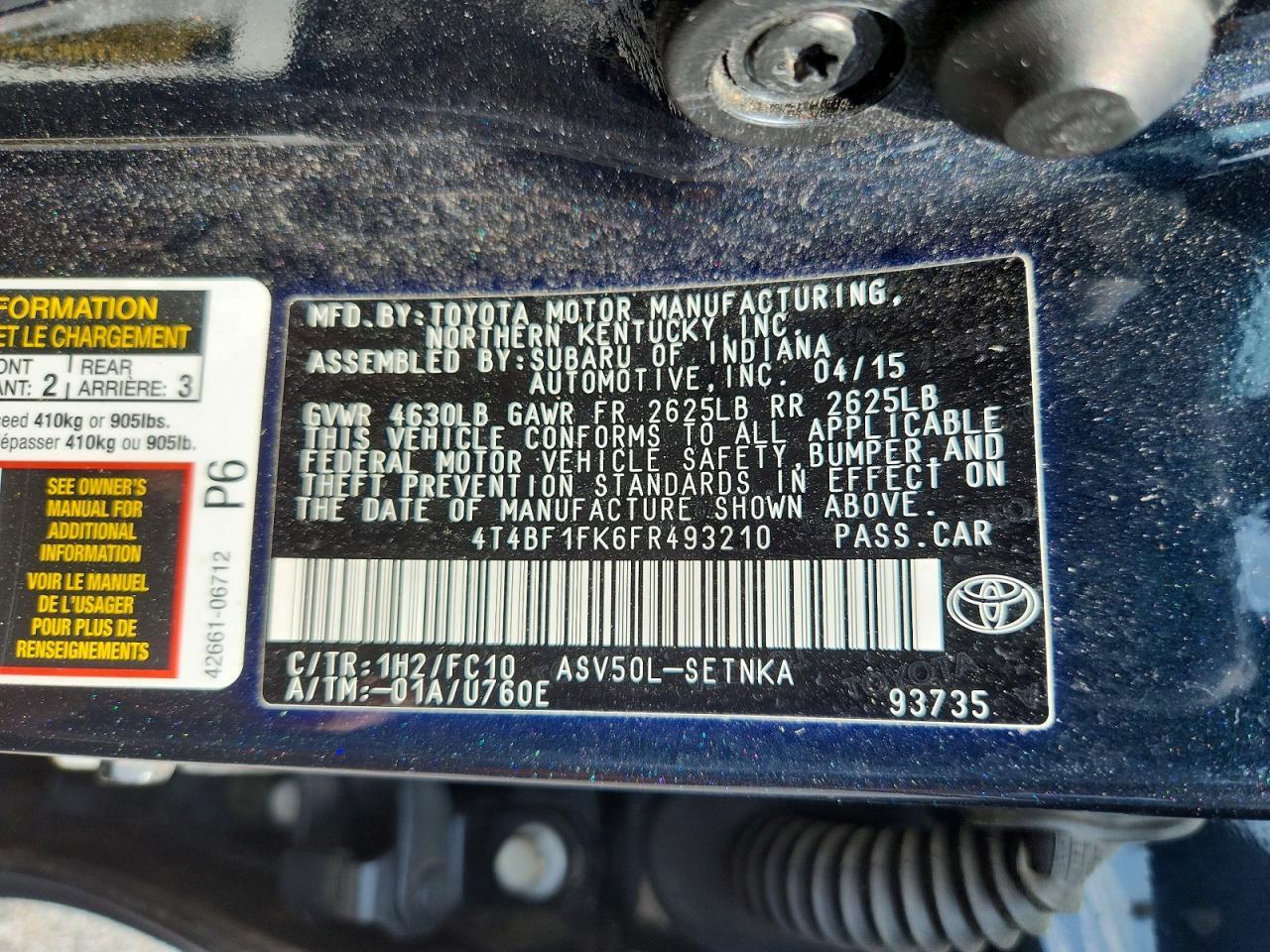 2015 Toyota Camry Le - zdjęcie 12
