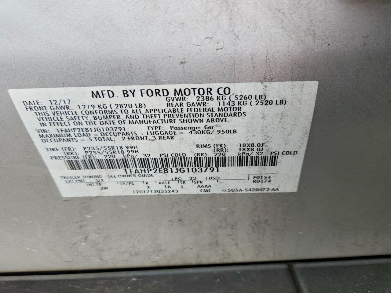 2018 Ford Taurus Sel - zdjęcie 12