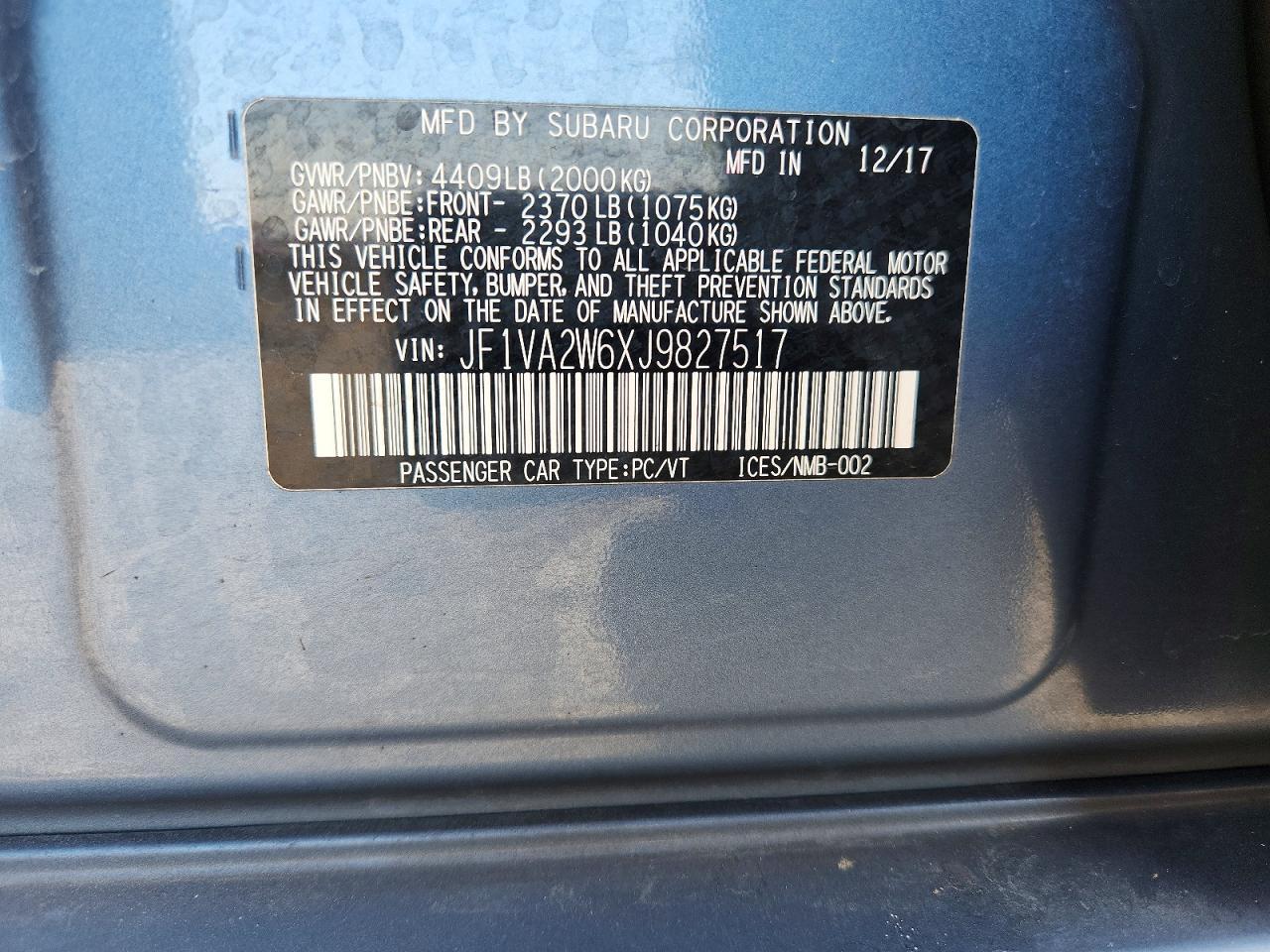 2018 Subaru Wrx Sti Limited - zdjęcie 12