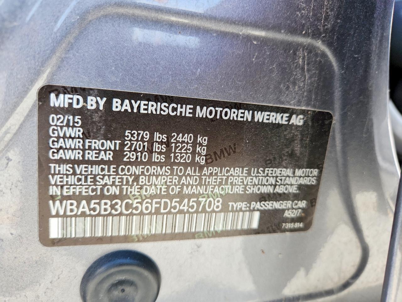 2015 BMW Seria 5 535i - zdjęcie 12