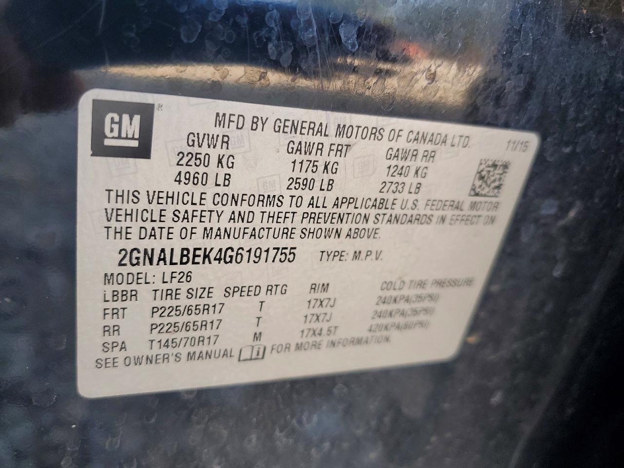 2016 Chevrolet Equinox Ls - zdjęcie 13