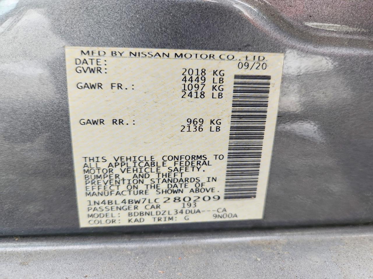 2020 Nissan Altima S - zdjęcie 12