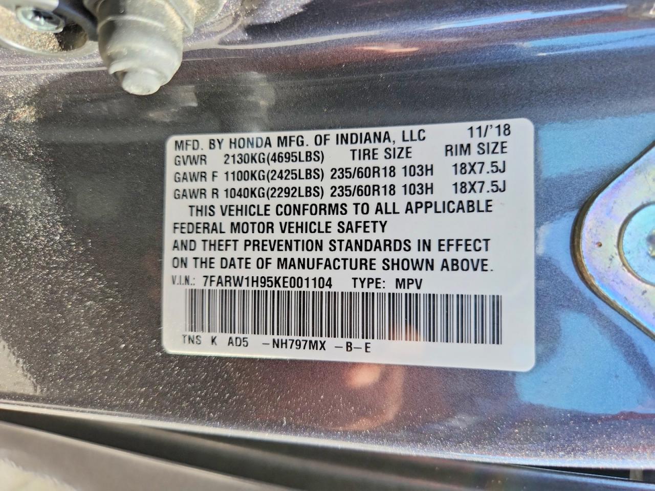 2019 Honda Cr-V Touring - zdjęcie 13