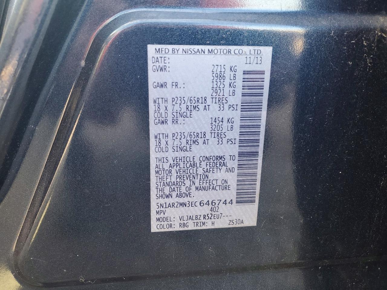 2014 Nissan Pathfinder S - zdjęcie 13
