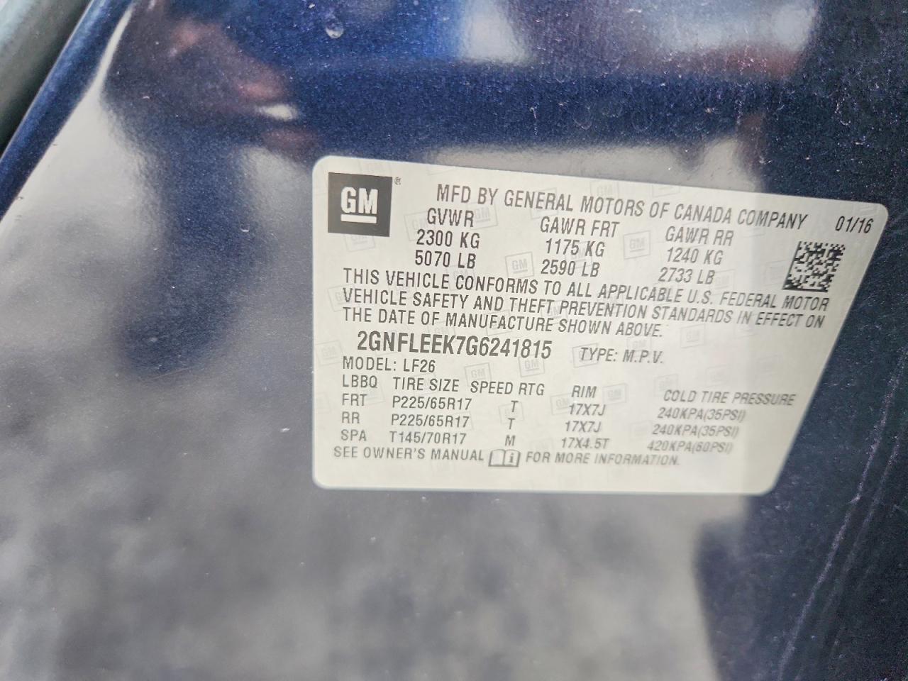 2016 Chevrolet Equinox Ls - zdjęcie 13
