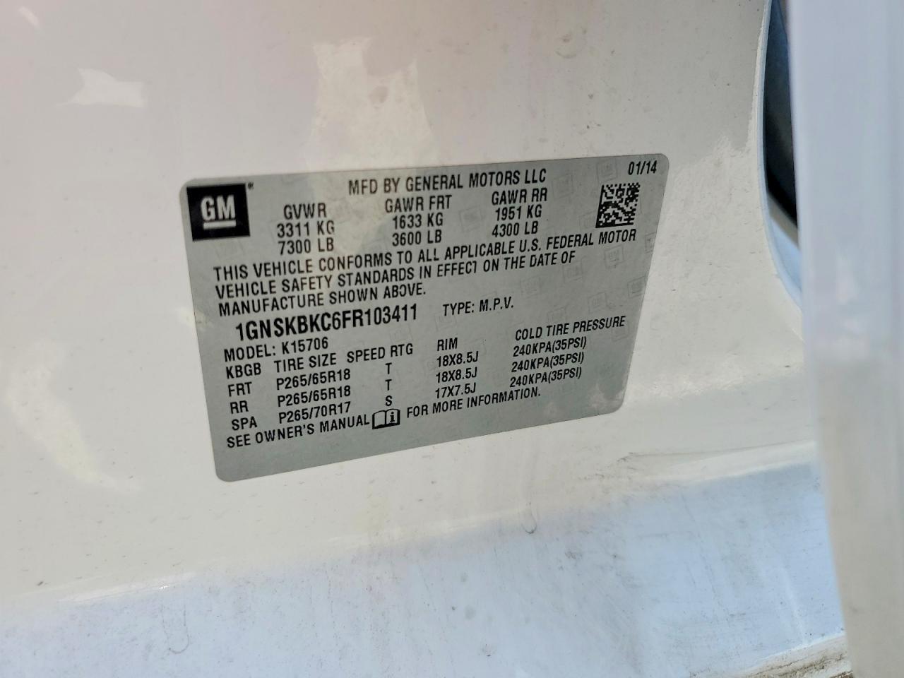 2015 Chevrolet Tahoe K1500 Lt - zdjęcie 13