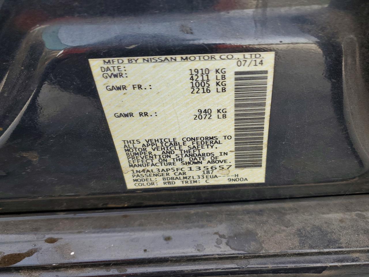 2015 Nissan Altima 2.5 Sv - zdjęcie 12