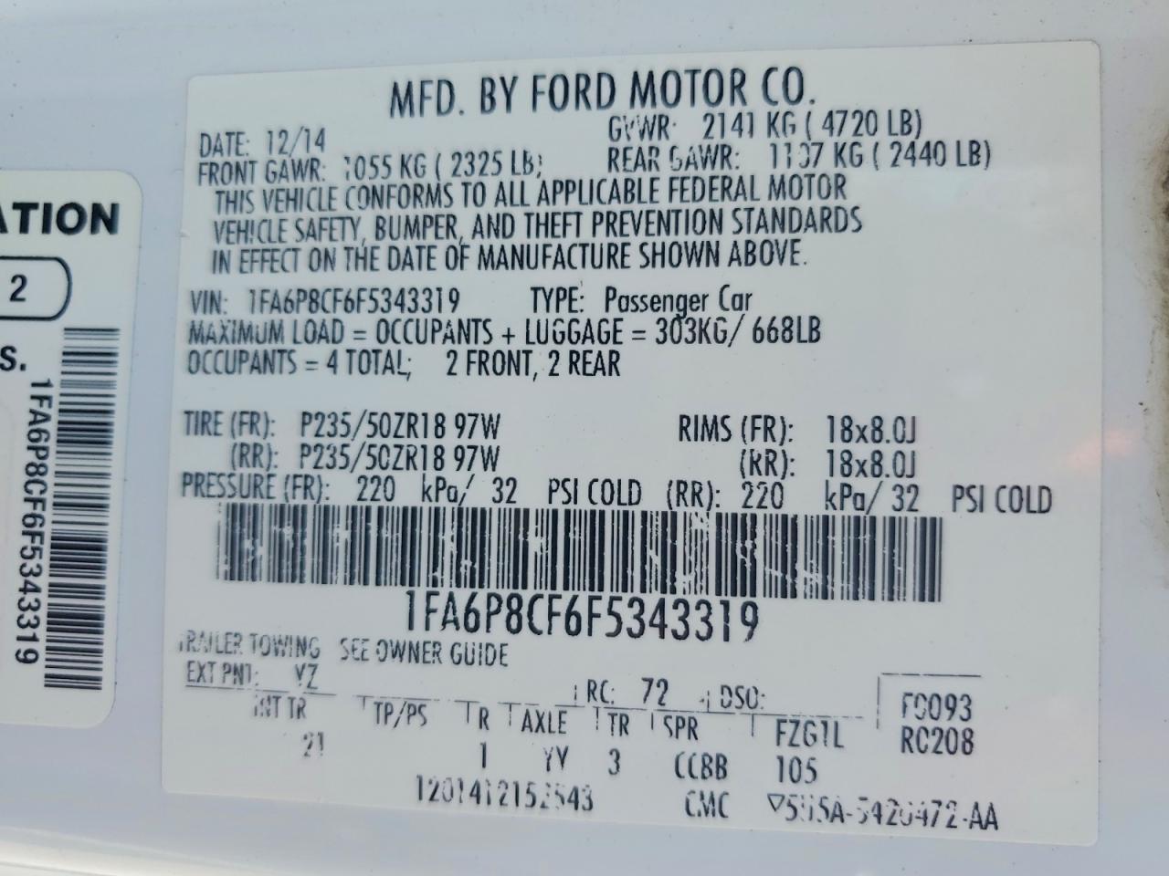 2015 Ford Mustang Gt - zdjęcie 12