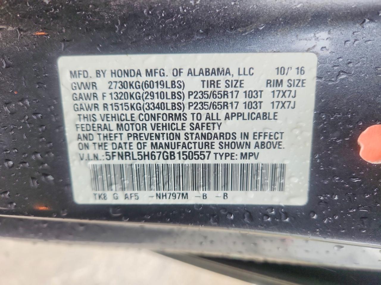 2016 Honda Odyssey Exl - zdjęcie 13