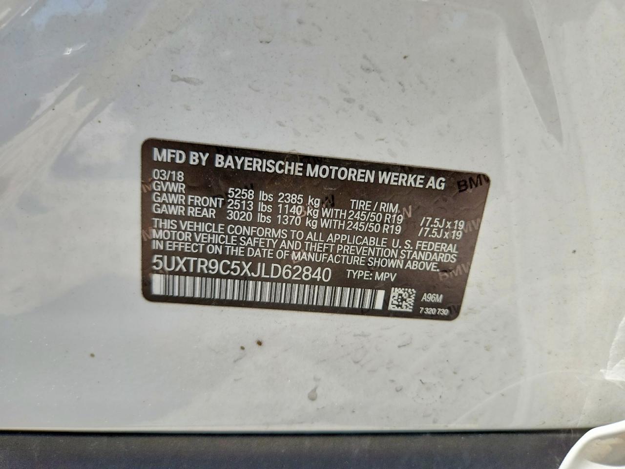 2018 BMW X3 xDrive30I - zdjęcie 13