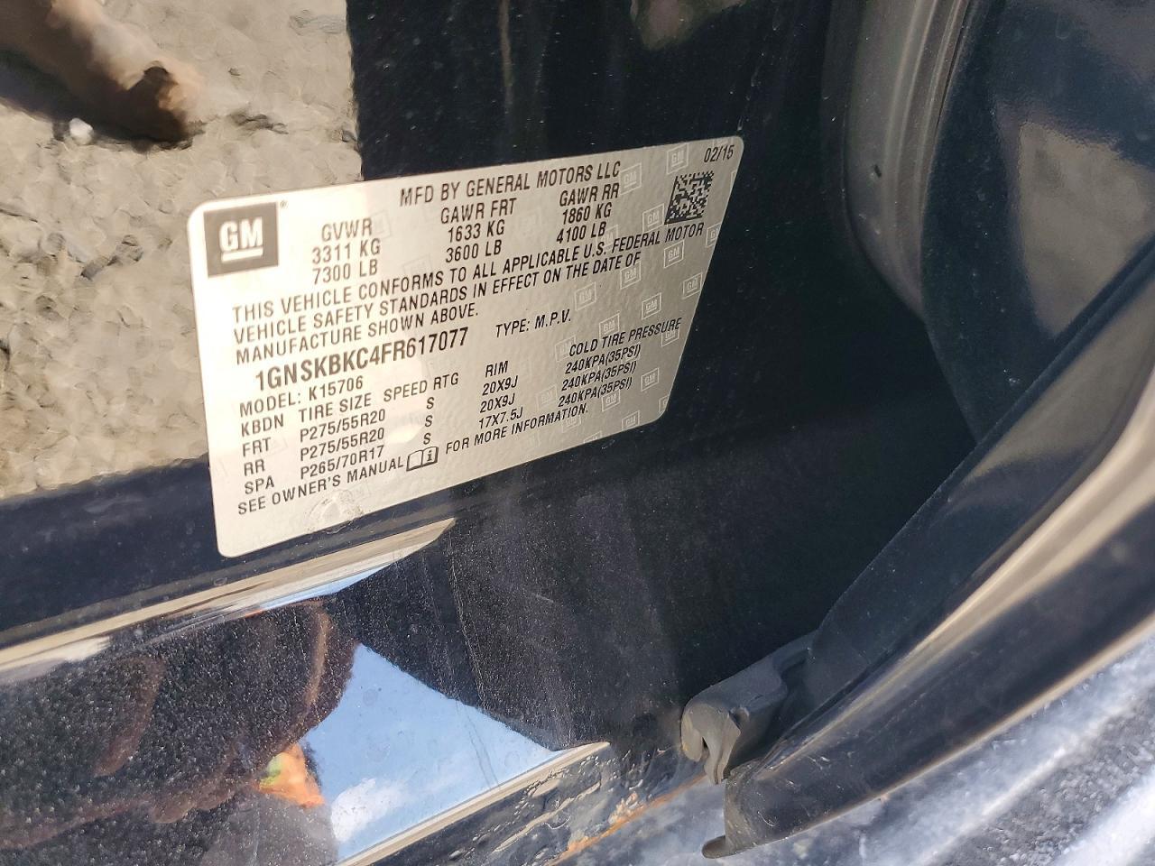 2015 Chevrolet Tahoe K1500 Lt - zdjęcie 13