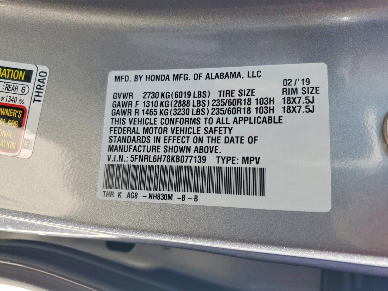 2019 Honda Odyssey Exl - zdjęcie 13