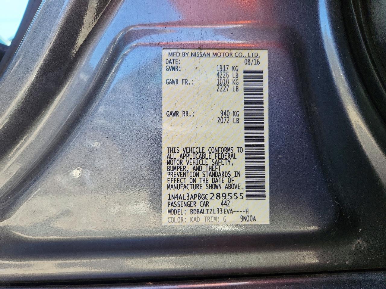 2016 Nissan Altima 2.5 Sv - zdjęcie 12