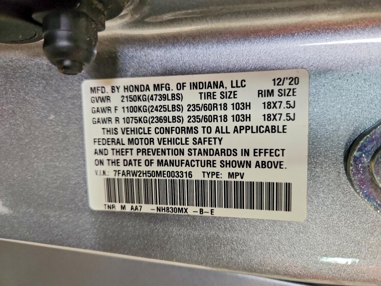 2021 Honda Cr-V Ex - zdjęcie 13