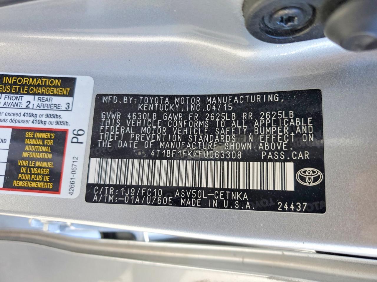 2015 Toyota Camry Le - zdjęcie 13