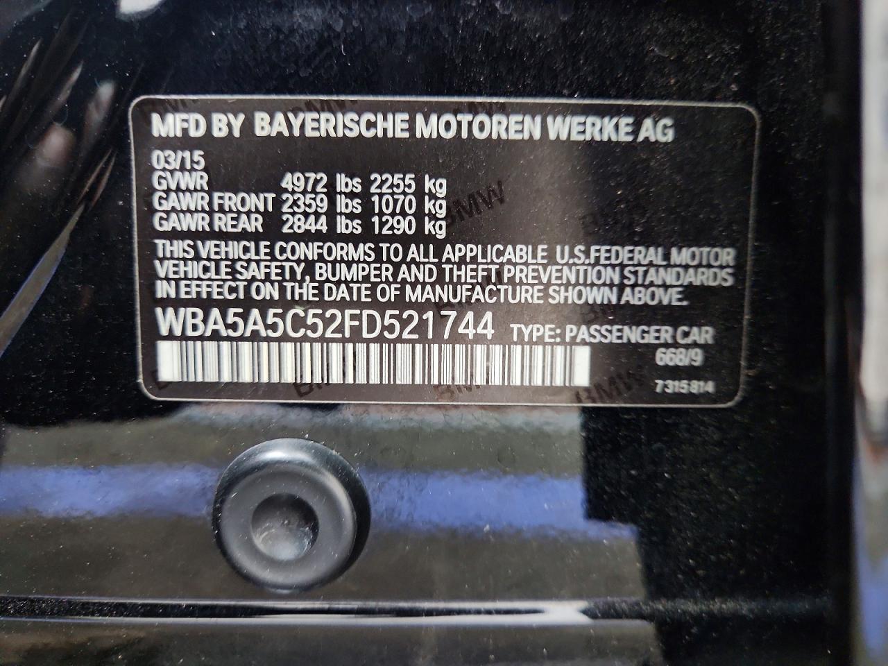 2015 BMW 528 I - zdjęcie 12