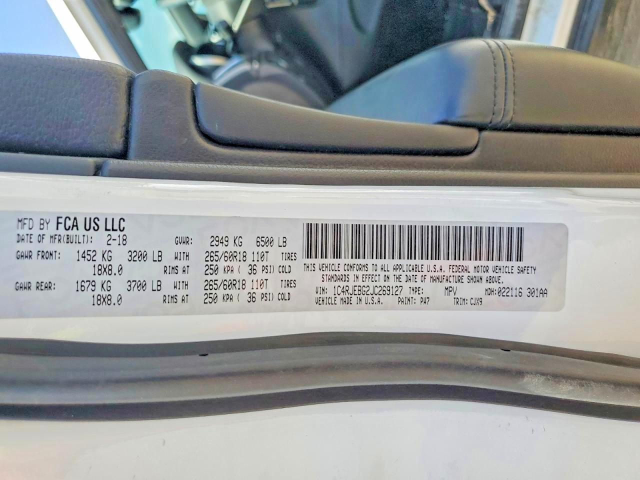 2018 Jeep Grand Cherokee - zdjęcie 14