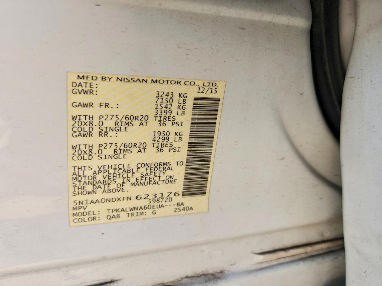 2015 Nissan Armada Platinum - zdjęcie 14