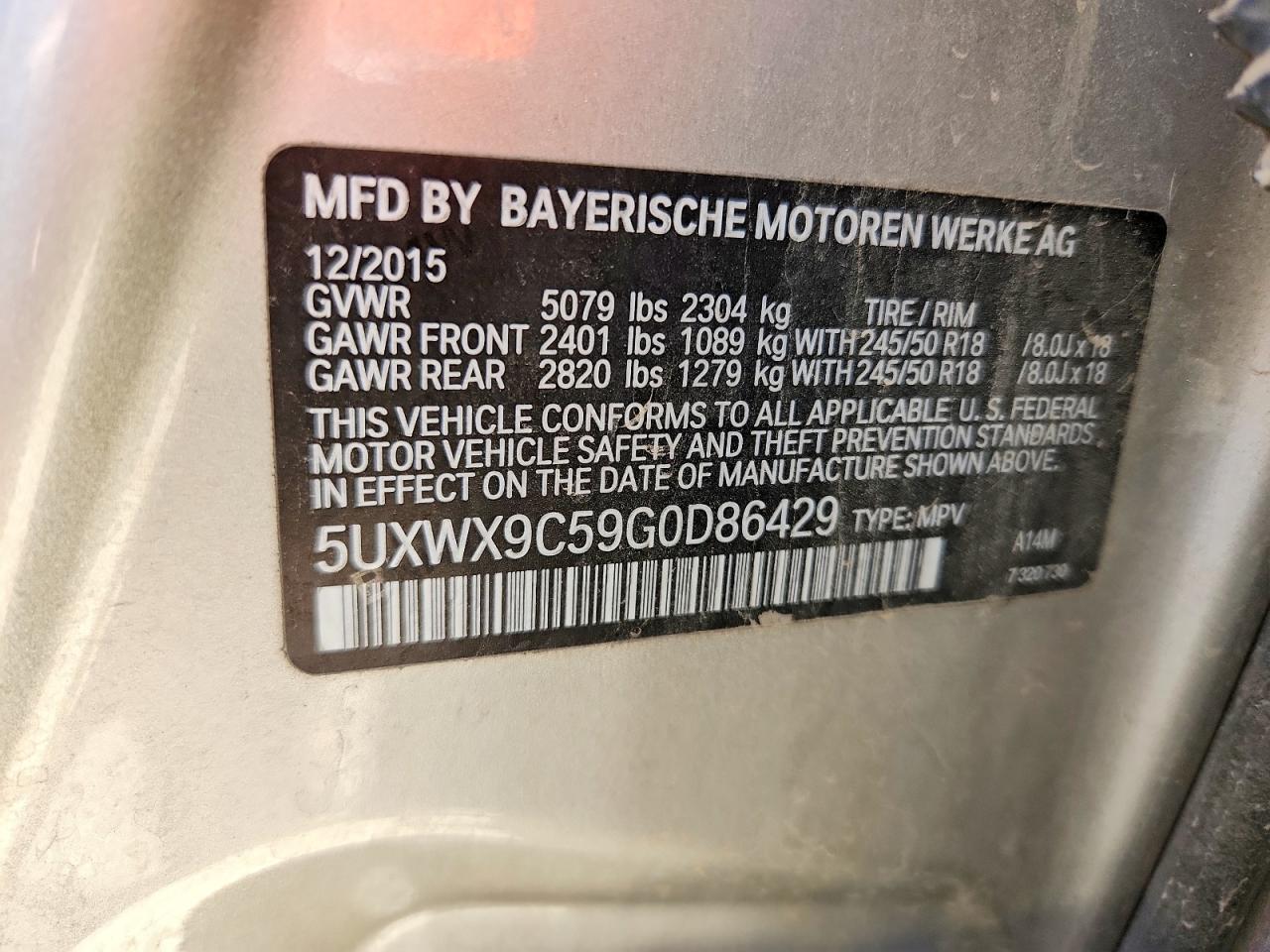 2016 BMW X3 xDrive28I - zdjęcie 12