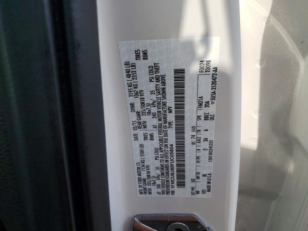 2015 Ford Escape 4D 2Wd - zdjęcie 45