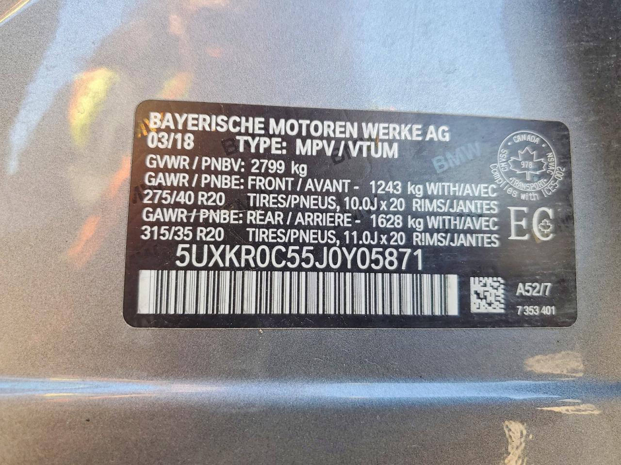 2018 BMW X5 xDrive35I - zdjęcie 14