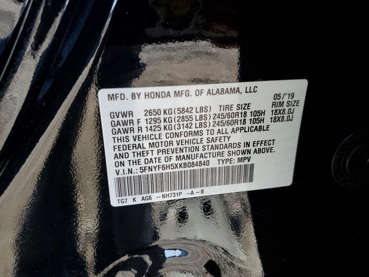 2019 Honda Pilot Exl - zdjęcie 13