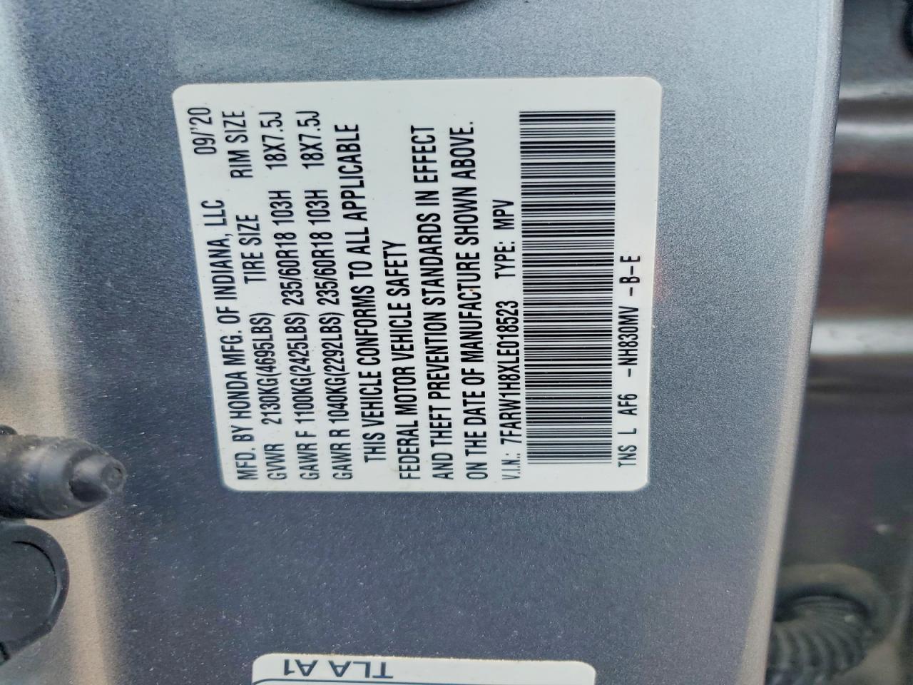 2020 Honda Cr-V Exl - zdjęcie 13