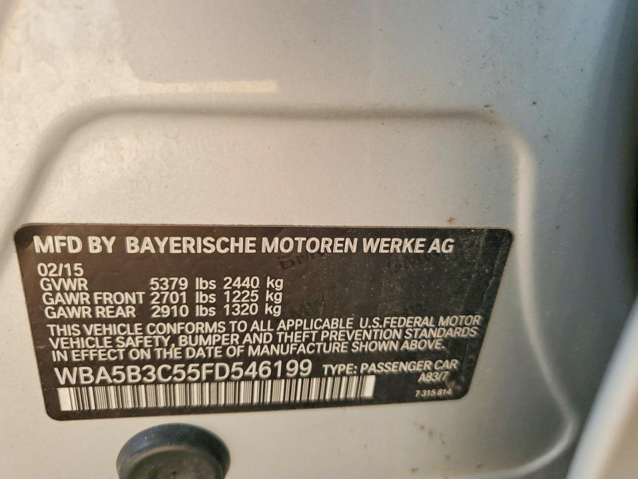 2015 BMW Seria 5 535i - zdjęcie 12