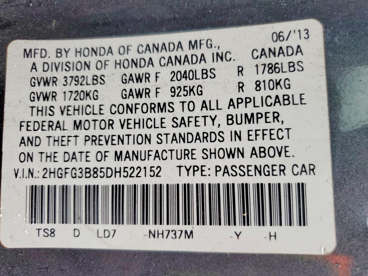 2013 Honda Civic Ex - zdjęcie 12