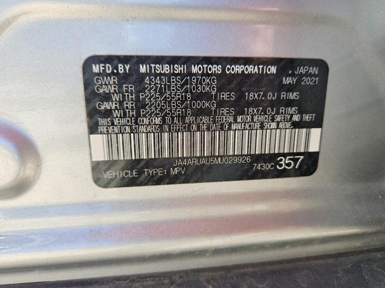 2021 Mitsubishi Outlander Sport Es - zdjęcie 12