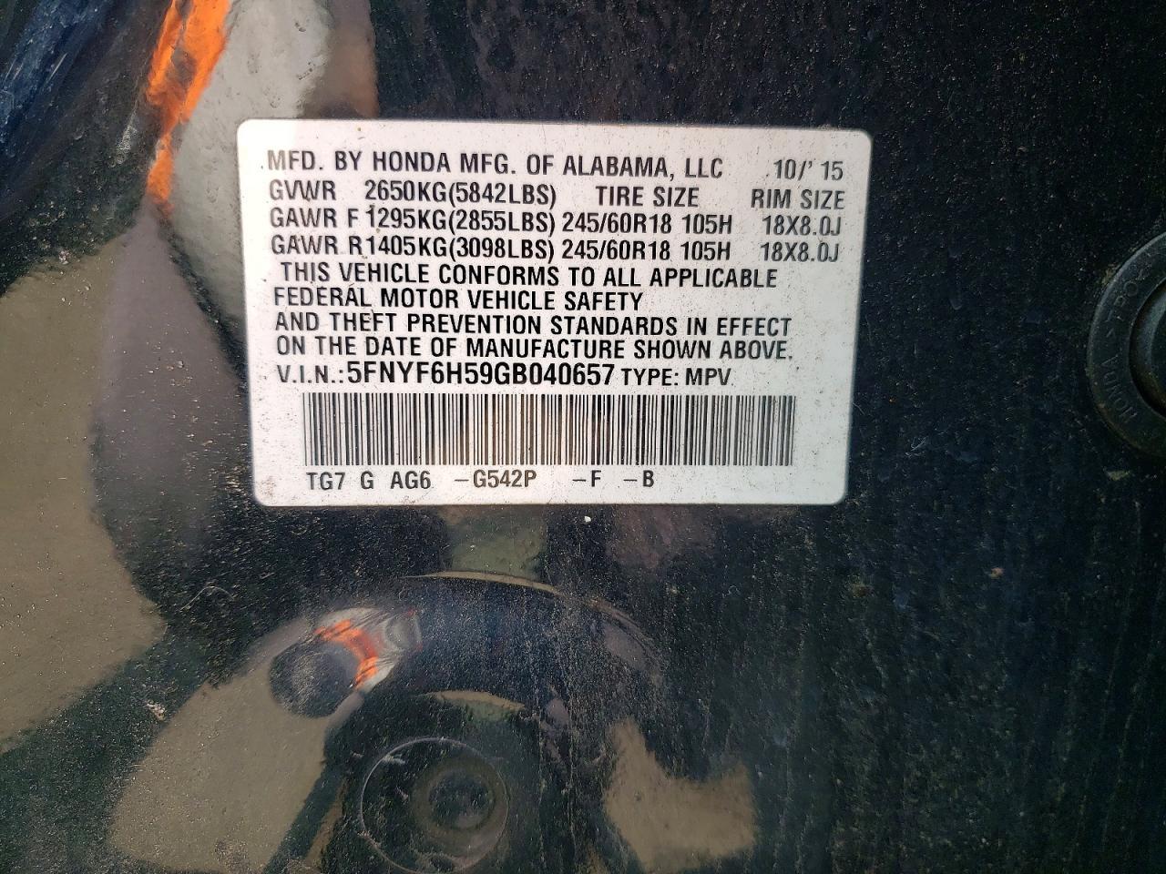 2016 Honda Pilot Exl - zdjęcie 13
