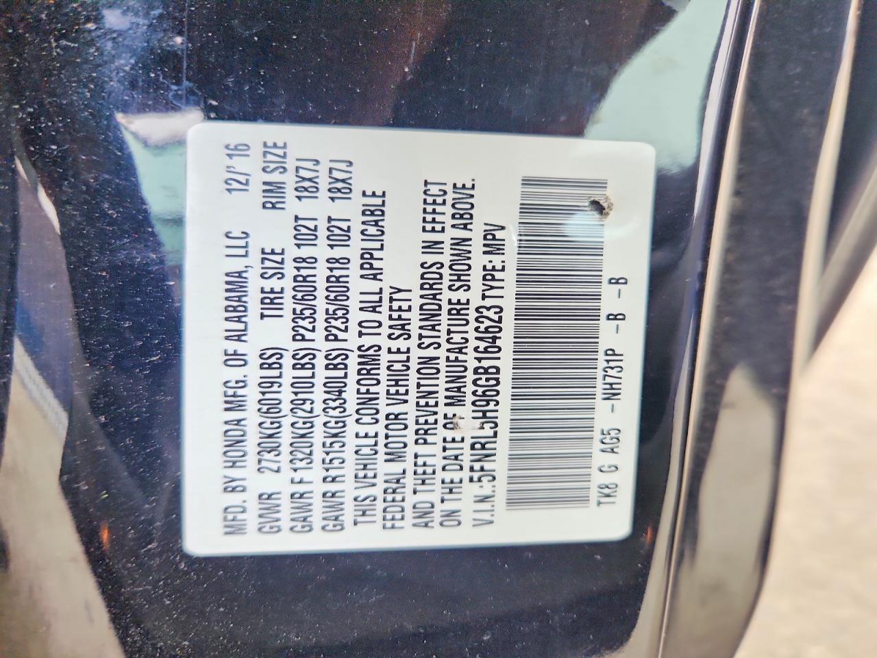 2016 Honda Odyssey Touring - zdjęcie 13