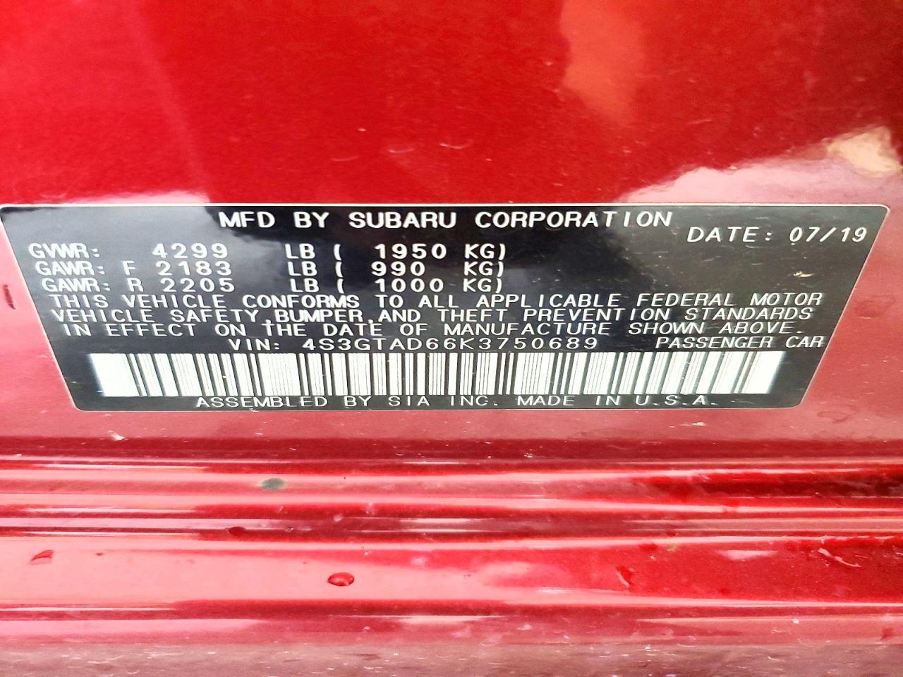 2019 Subaru Impreza Premium - zdjęcie 12