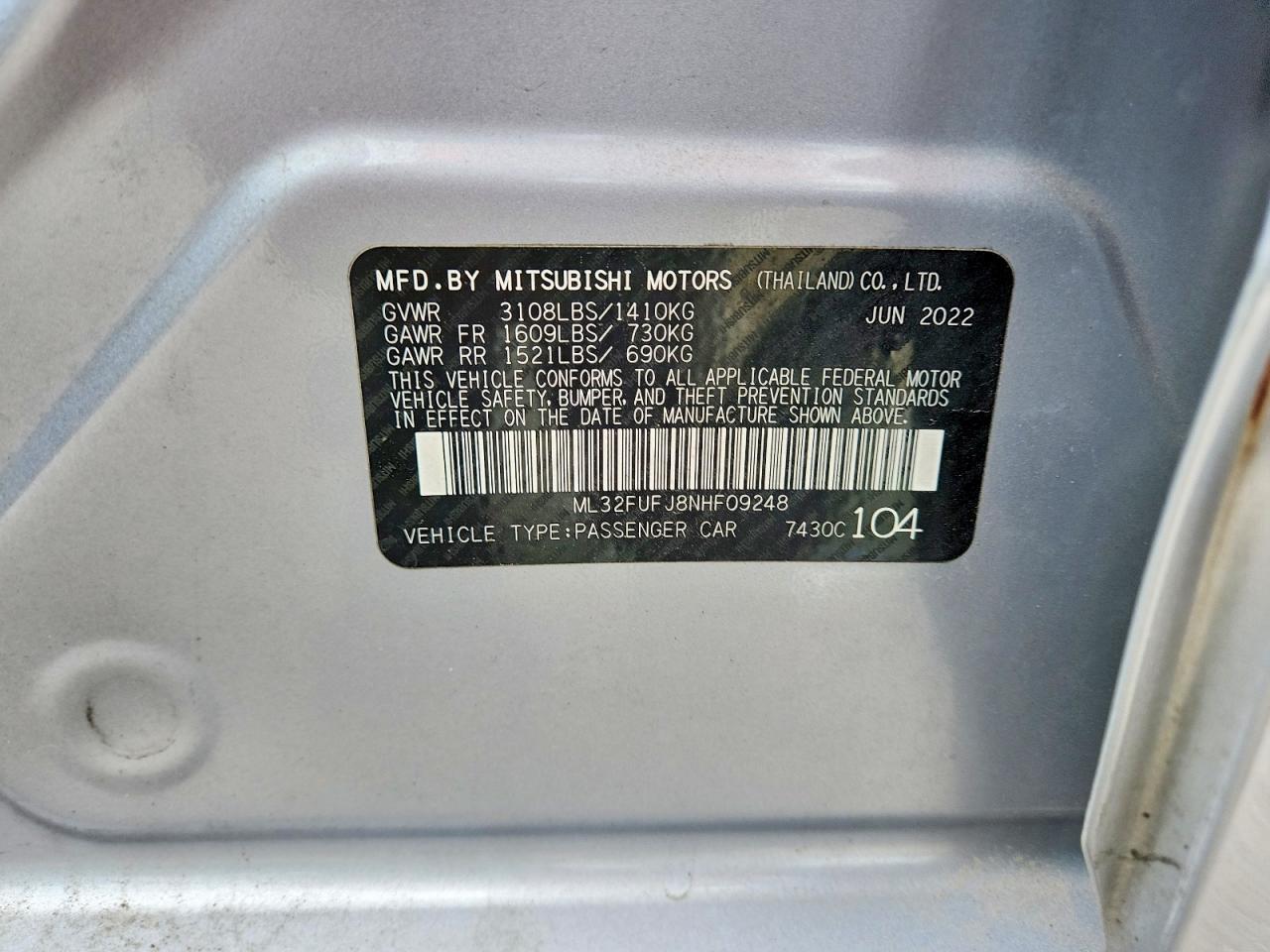 2022 Mitsubishi Mirage G4 Es - zdjęcie 12