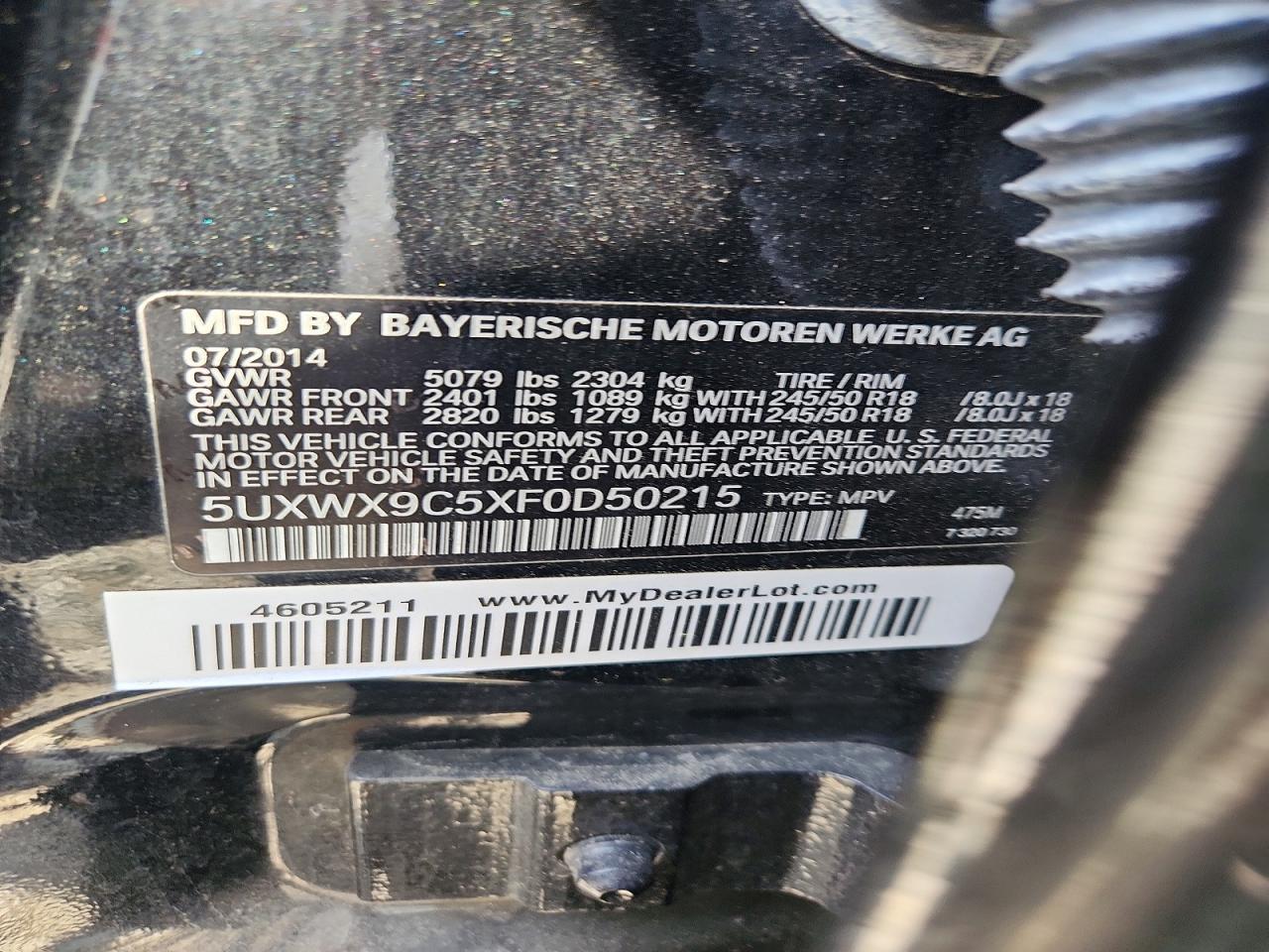 2015 BMW X3 xDrive28I - zdjęcie 12