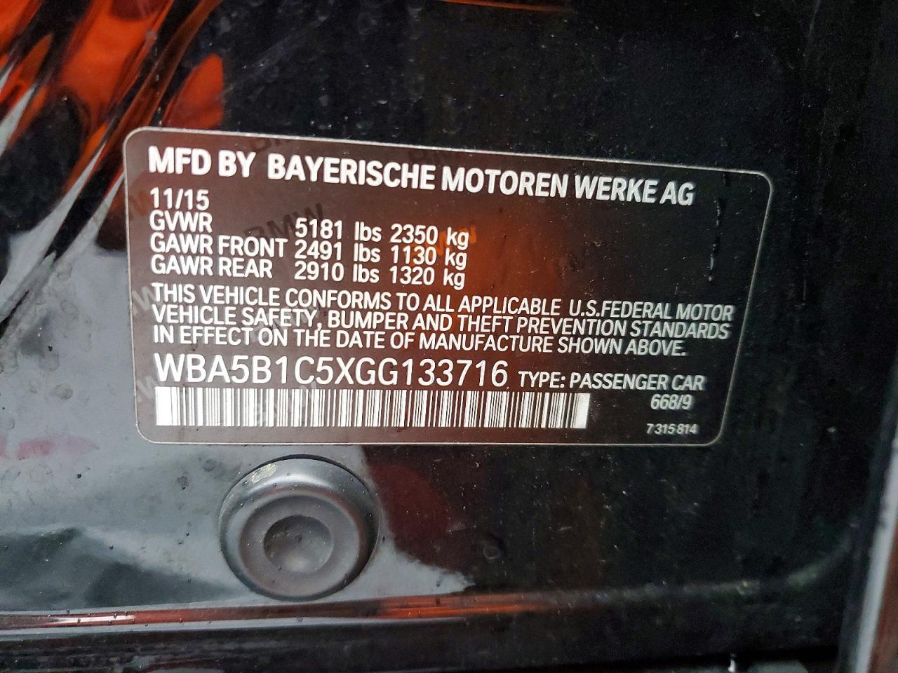 2016 BMW 535 I - zdjęcie 12