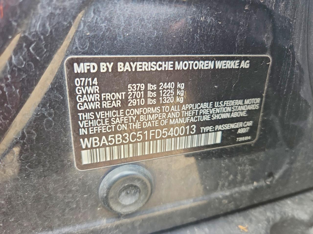 2015 BMW Seria 5 535i - zdjęcie 12