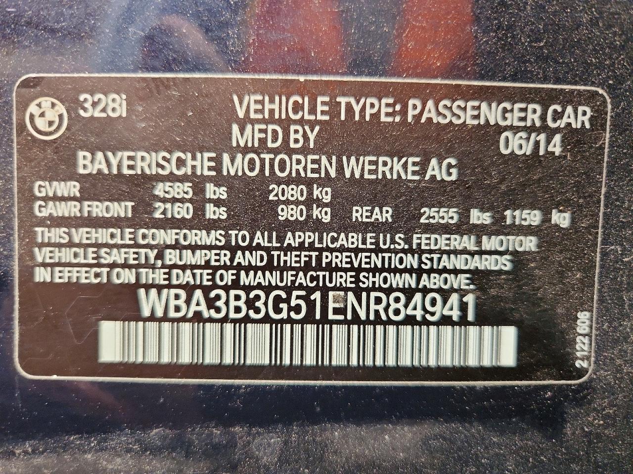 2014 BMW Seria 3 328i - zdjęcie 12